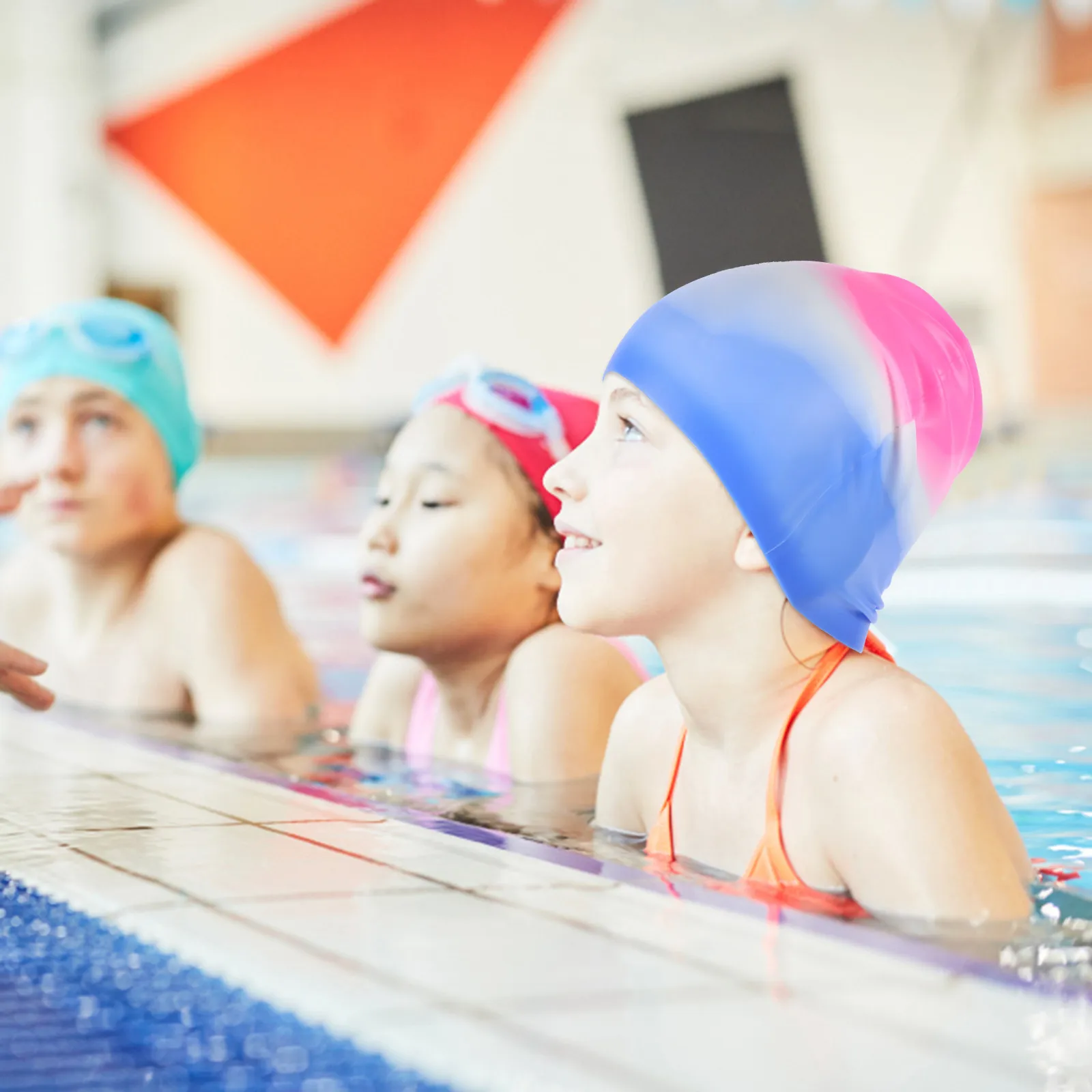 

Swimming Hat Silicone Swim Cap Non Slip Hair Protector for Swimming Unisex Swim Hat Men Women Bathing Cover Pool Hats
