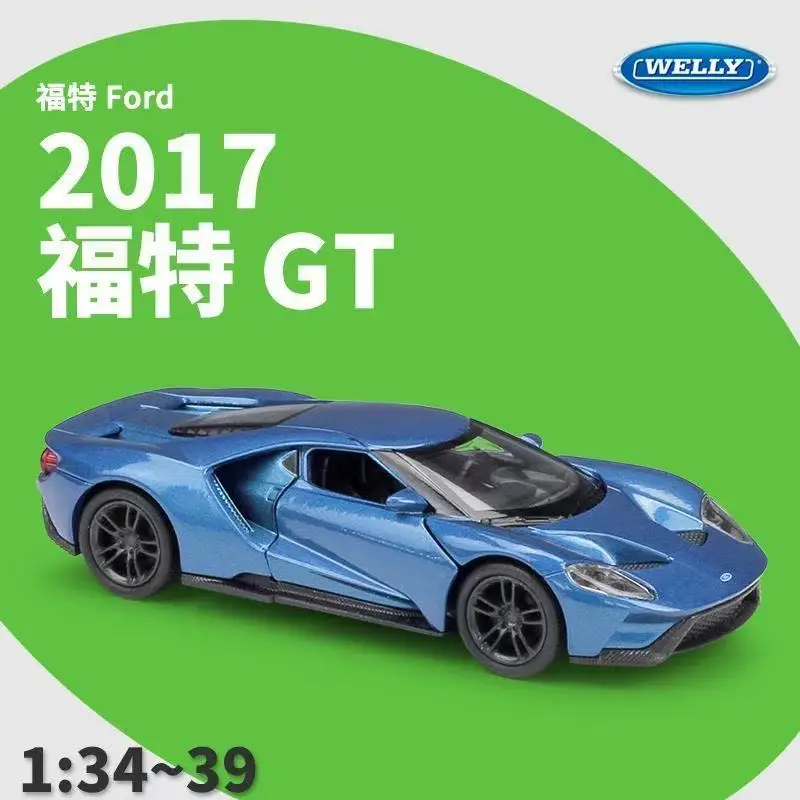 WELLY 1:36 2017 Ford GT AlloyกีฬารถจําลองDiecastโลหะของเล่นรถคอลเลกชันของเล่นเด็กของขวัญ