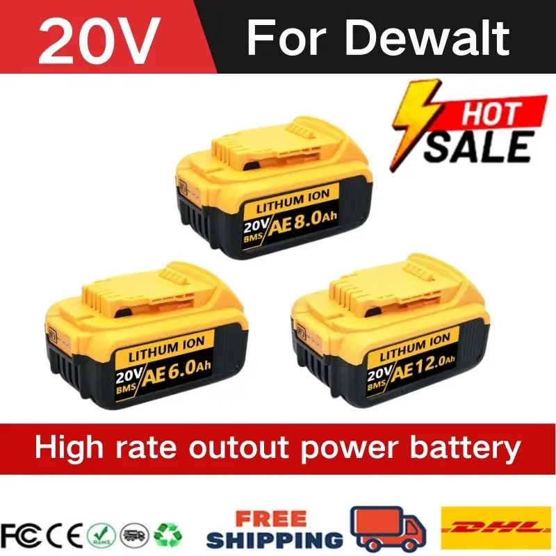 

100% For DEWALT 20V battery, For dewalt power tool DCB606, DCB205，DCB206，DCBGene，DCB200 MAX，20V6AH,18AH,For dewalt batteries