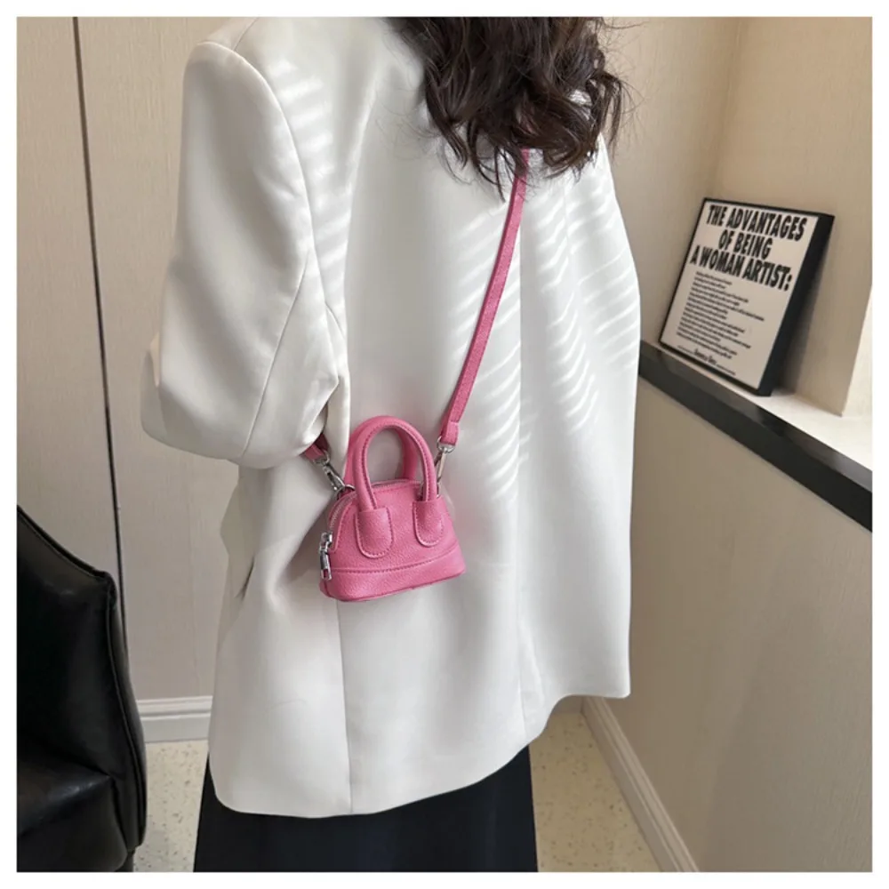 Portable PU Leather Crossbody Bag Mini Zipper Shoulder Bag Solid Color Adjustable Shoulder Straps Lipstick Bag view 6