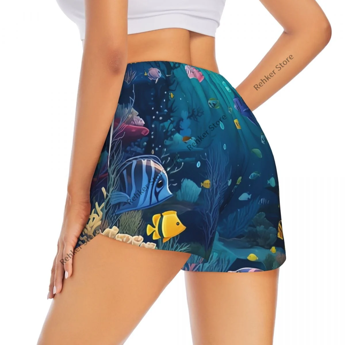 

Шорты для йоги для женщин, шорты для фитнеса, байкерские шорты для тренировок, бега, спортивные шорты для подводного мира, быстросохнущая спортивная одежда с карманом