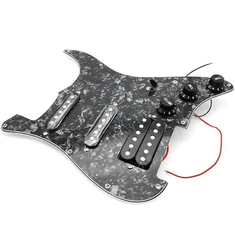 Loaded Prewired Electric Guitar Pickguard Pickup SSH Humbucker Pickups Set for ST Electric Guitar Black White Pearl