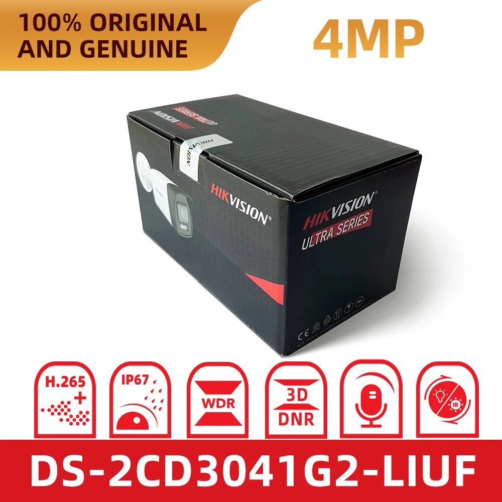 Hikvision Original DS-2CD3041G2-LIUF 4MP PoE Bullet IP Camera Smart Dual Light Built-in Mic IR30m IP67 Outdoor Security Camera view 4