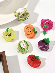 Acetate vegetable small hairpins eggplant pepper hair ornaments ins sense of quality cute hairpin y2k dopamine clip
