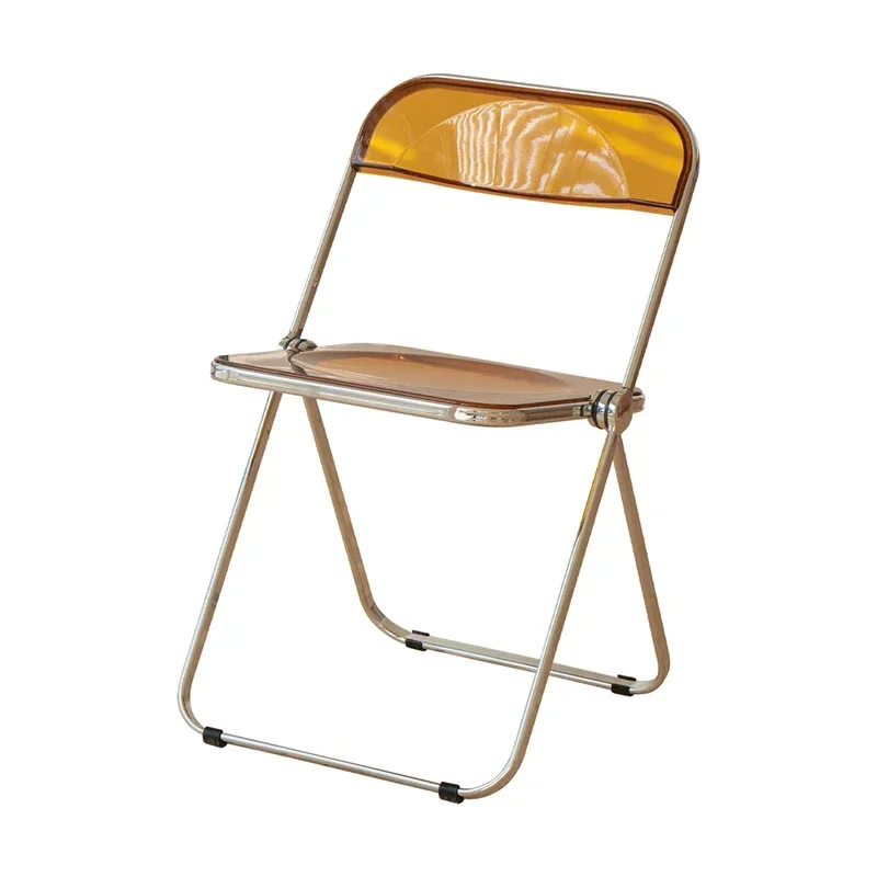 

North Europe INS Transparent Backrest Folding Chair Modern Home Acrylic Dining Chair Network Red Tea Shop Negotiation Chair