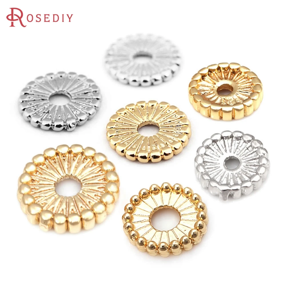 7MM 9.5MM 13MM 18K Gold Color Brass Spacer Beads High Quality Diy Jewelry Making Necklace Earrings Accessories for Women