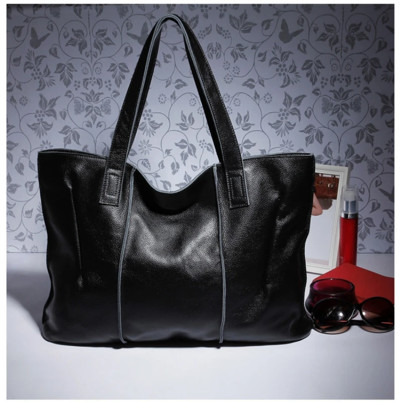 100% Genuine Leather Bag Large Women Leather Handbags Famous Brand Women Tote Bags Big Ladies Shoulder Bag AWM108