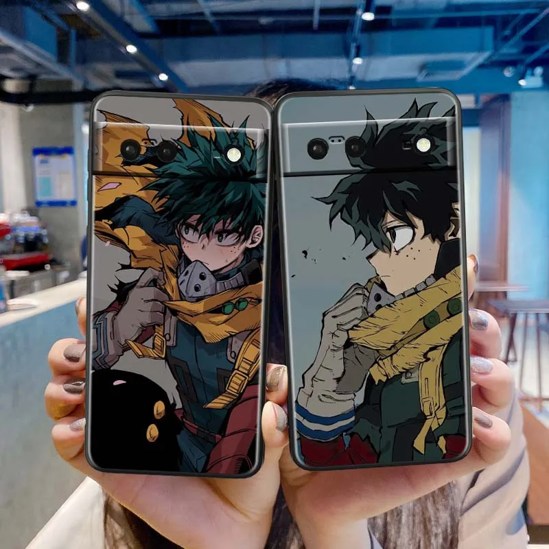حافظة هاتف أكاديميا M-Midoriya Hero لهاتف جوجل بيكسل 9a 9 8A 8 7 7A 6 6A Pro XL 2024 5G غطاء سيليكون ناعم من البولي يوريثان الحراري