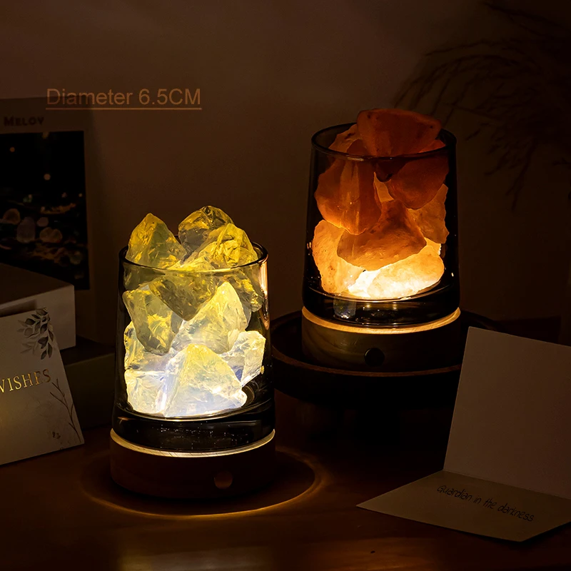 

6,5 см креативный DIY деревянный светящийся держатель лампы сенсорный переключатель перезаряжаемый светодиодный дисплей основание хрустальное стекло смола художественный орнамент