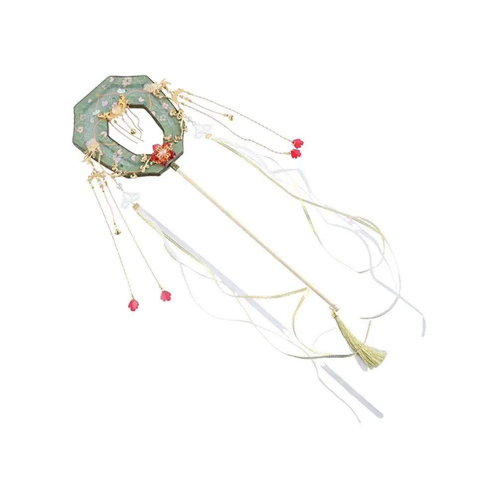 Dunhuang Chinese Style Chinese Embroidery Fan Tassels with Pendant Bridal Group Fan Handheld Ancient Silk Fan Wedding