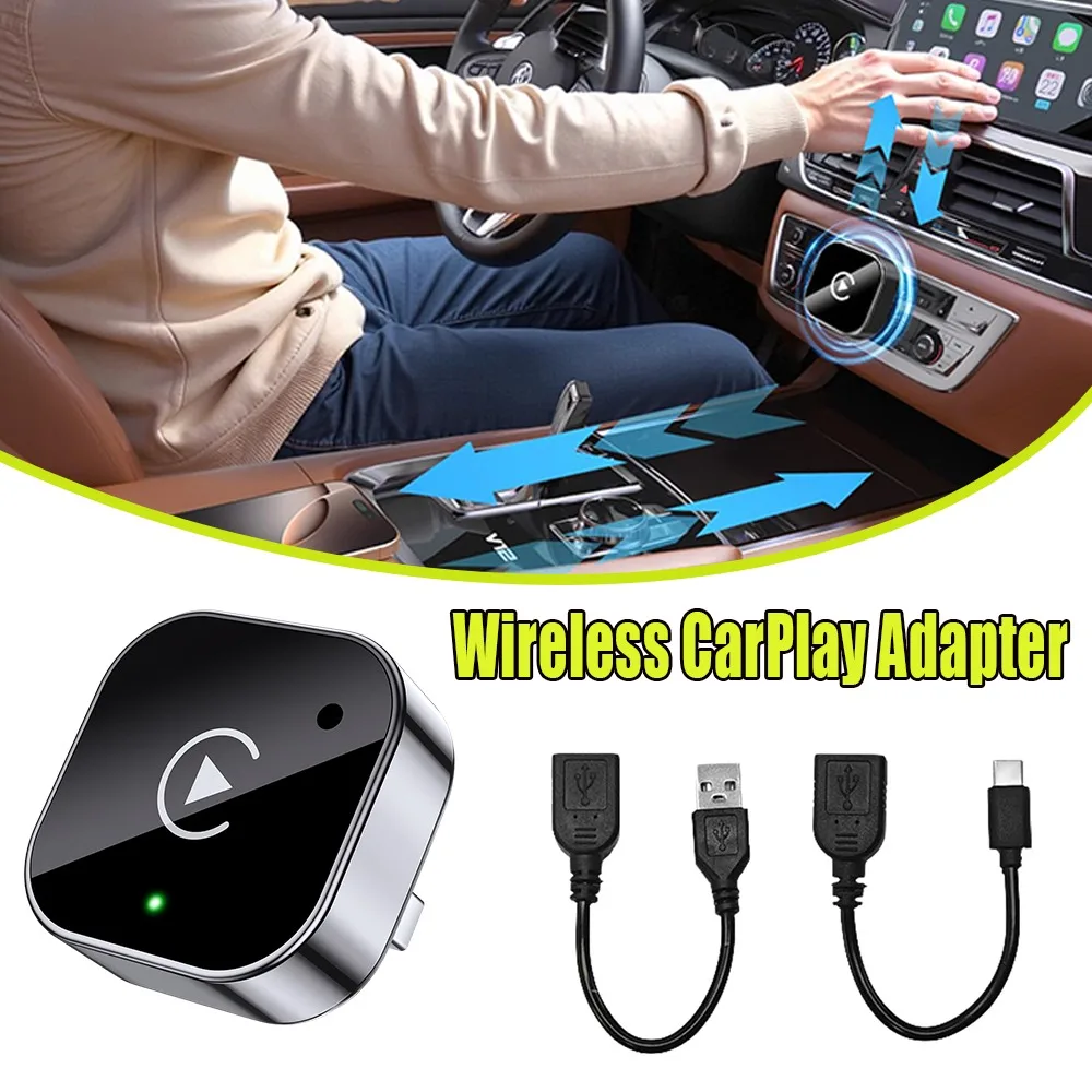 

Беспроводной адаптер CarPlay с двумя каналами, подключение Plug and Play для автомобилей с проводным CarPlay, конвертация в беспроводной Apple CarPlay для iPhone
