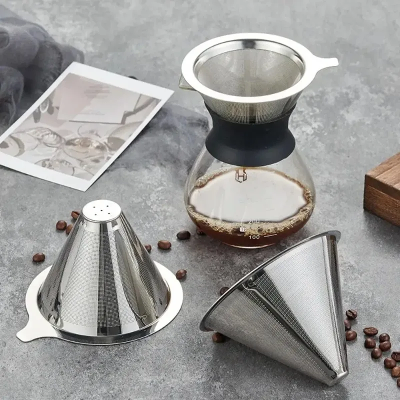 

800 Mesh Filter Stainless Steel Coffee Dripper Steel Filter Paper Free Reusable Brew Tea Coffee Filter Kitchen Tools