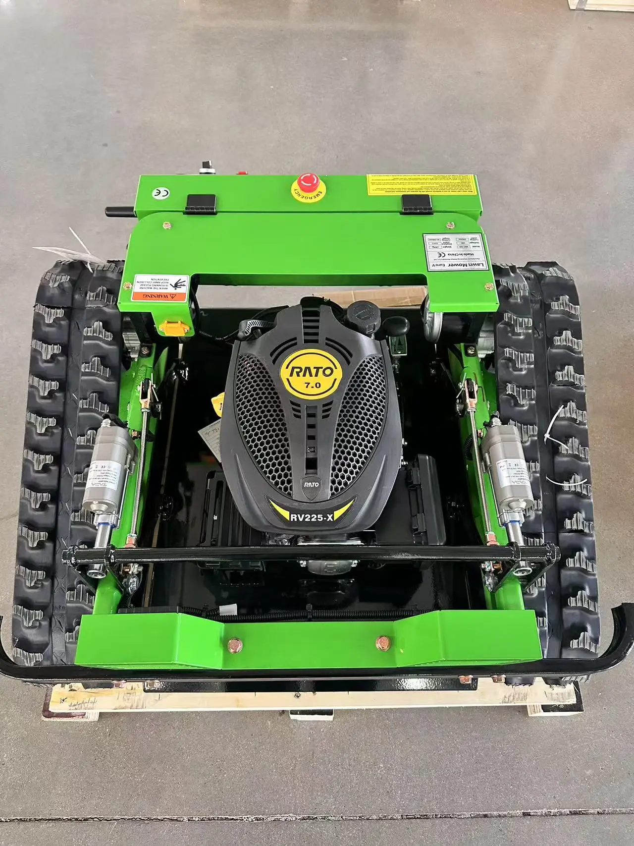 Customized Euro 5 remote-controlled lawn mower with powerful power, suitable for slope operations.