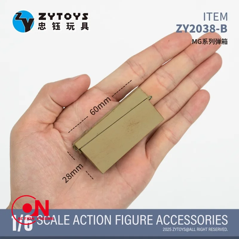 ZYTOYS ZY2038 1/6 échelle WWII allemande MG mitrailleuse à usage général MG34 MG42 boîte à munitions modèle adapté aux poupées d'action 12 ''