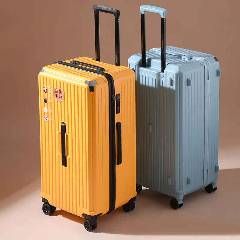 Unisex Rolling Luggage Cabin Holiday Suitcase Set Couples Travel Anti-Fall Password Package Outing Carry on Luggage with Wheels