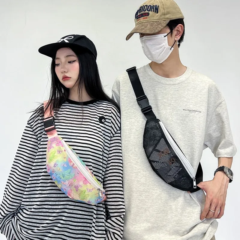 

Beach Vaion Animal Print Me Crossbody Chest Bag Faionable Transparent Design Men's Bag Summer 2024 Polyester