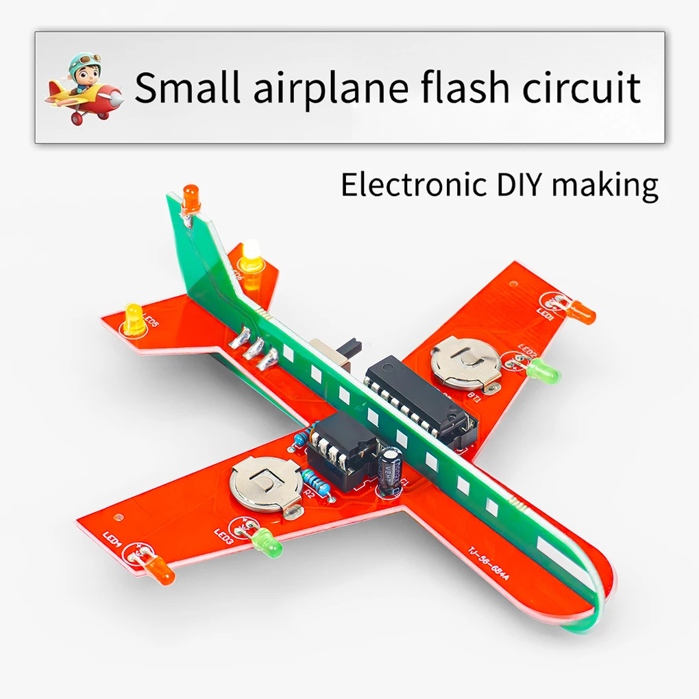 Kit de bricolage électronique pour petit avion, lampe à flux CD4017, pratique du soudage, assemblage scientifique, LED clignotante PCB