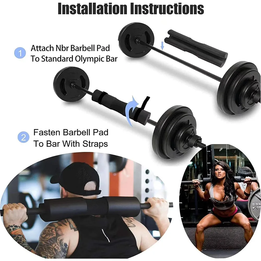 Hantelpolster für Kniebeugen, Nacken- und Schulterschutz, Fitness-Studio, Gewichtheben, Stützpolster für Hüftstoß und Ausfallschritte – Detail 5