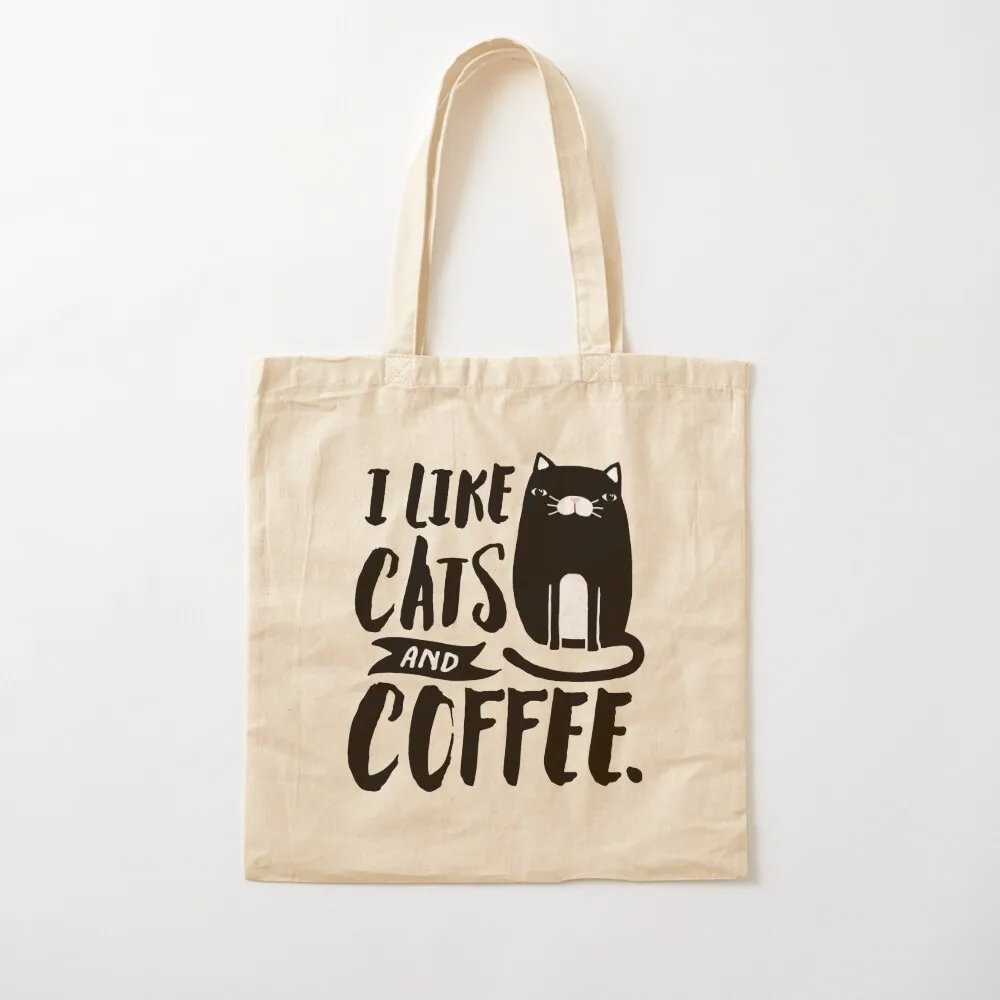 I Like Cats and Coffee Tote Bag canvas shopping bag Shopper Canvas shoulder bag Canvas Tote