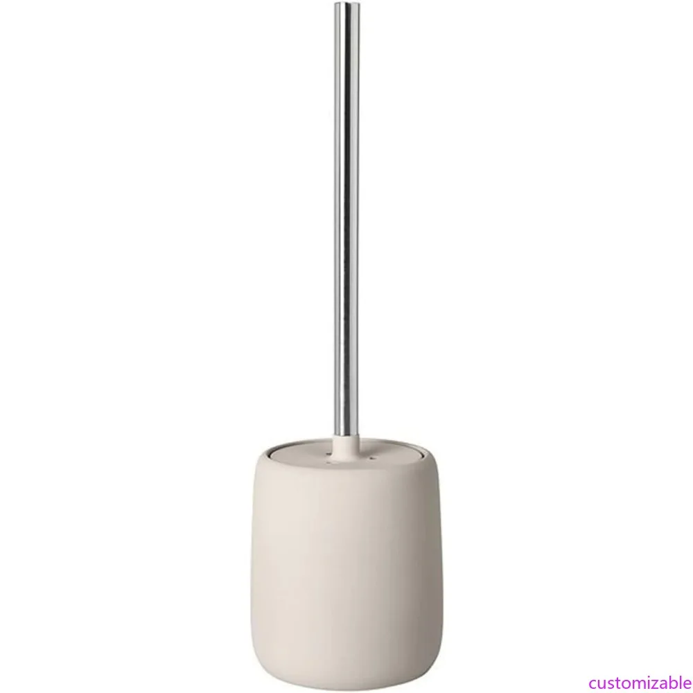 

Ceramic and Plastic Toilet Brush with Silicone Bristles, 39cm Height, 11cm Diameter