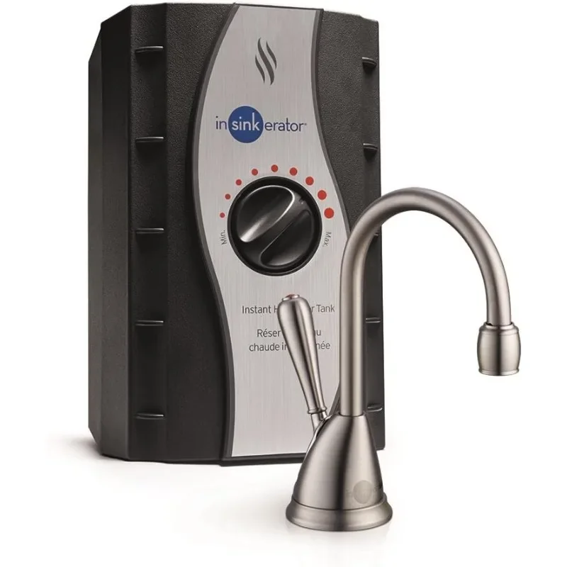 InSinkErator View Instant Hot Water Dispenser System - Faucet & Tank, Satin Nickel, H-View-SN 14.6 x 10 x 8.4 inches