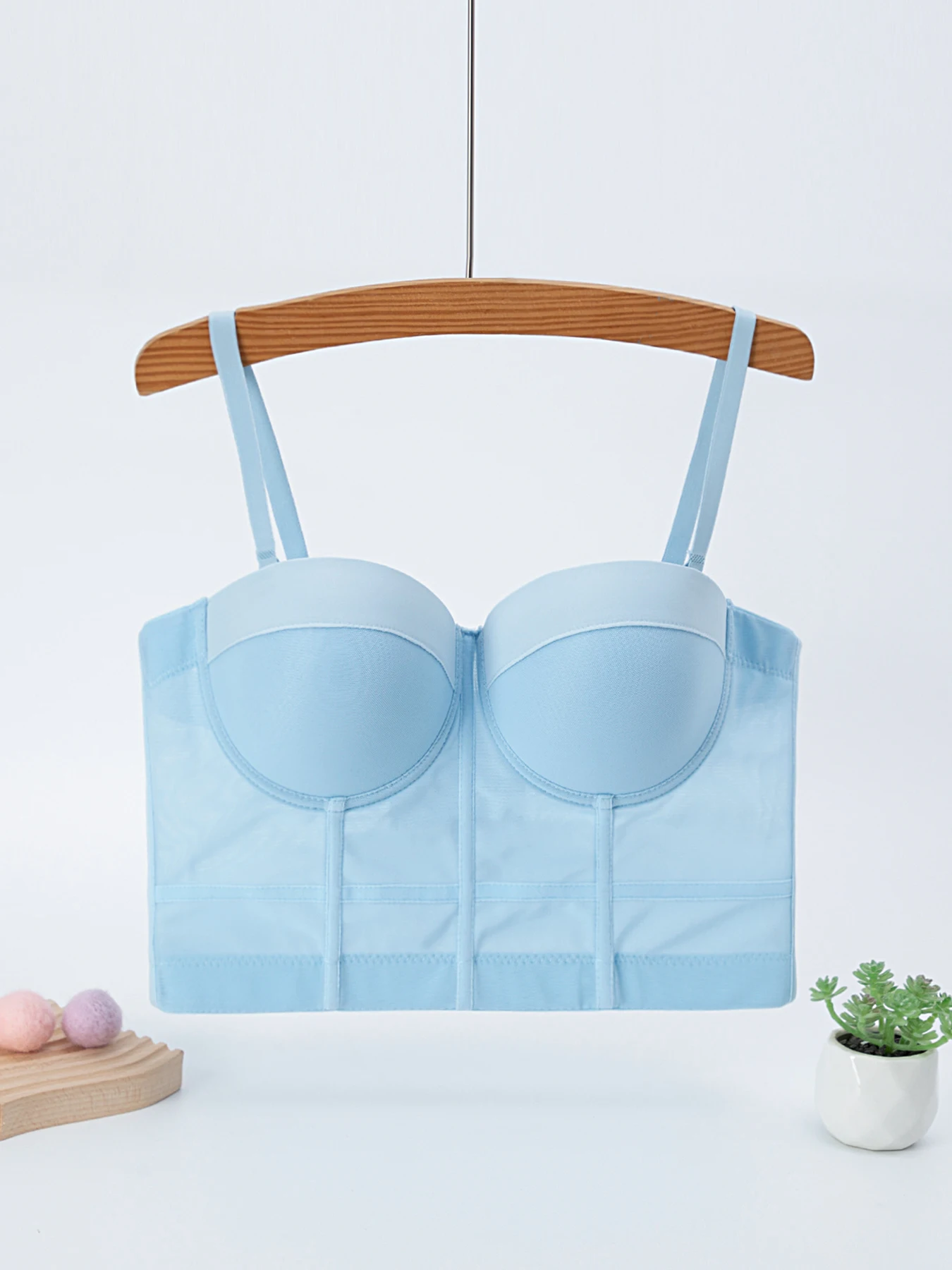 Transparent Bra Mesh Bra Soft Snap Adjustable Size Solid Color Simplicity Elegant Ventilate New Shoulder Strap Women Pad Bra