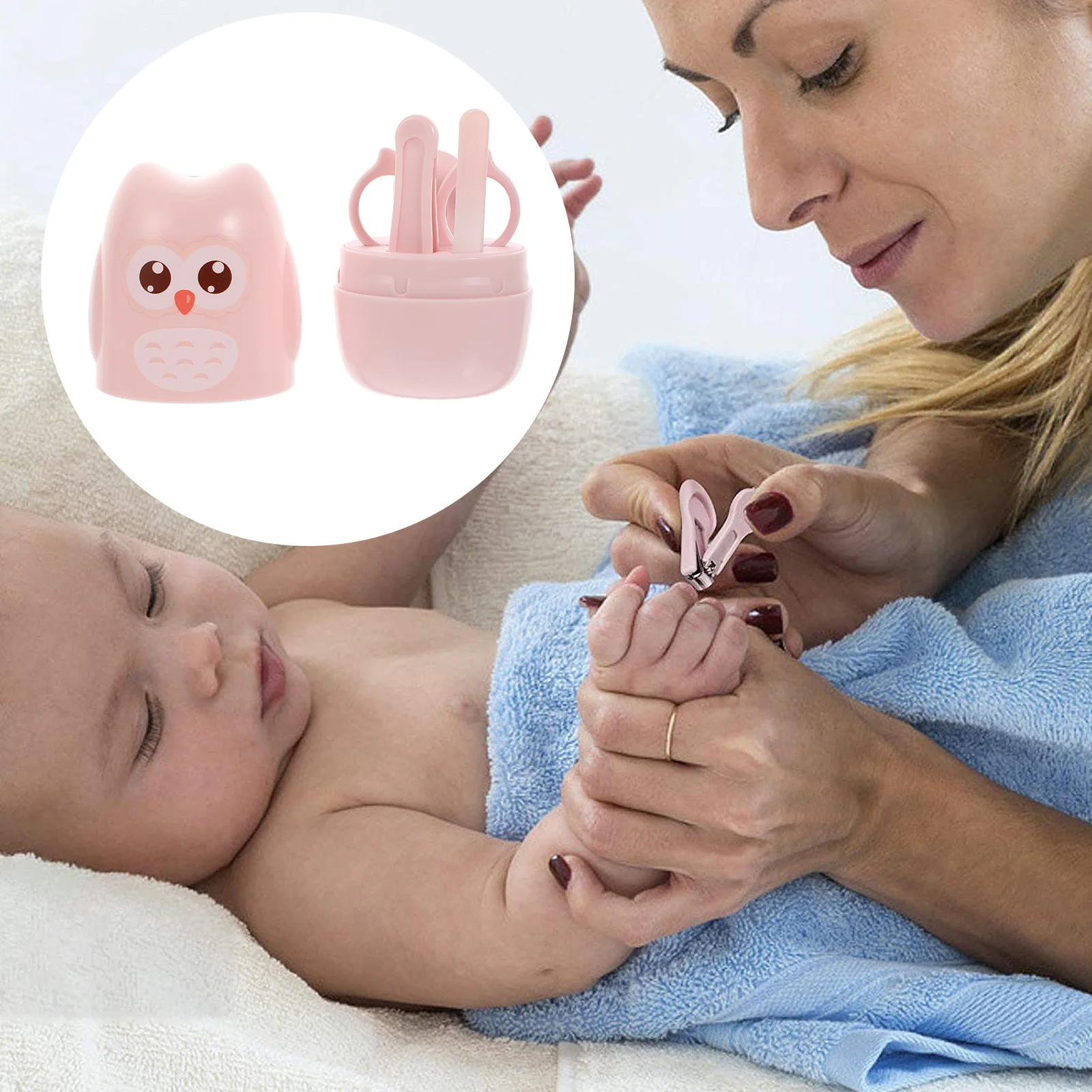 

1Set Baby Nail Clipper Set ABS Stainless Steel Glass Material Safe Trimmer for Newborn Infant Toddler Manicure Pedicure Grooming