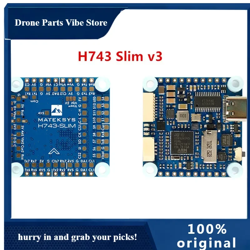 

APMATEKSYS H7 H743-SLIM V3 FLIGHT CONTROLLER FC Support INAV / Betaflight firmware FPV Built-in Baro/ OSD / Blackbox for RC
