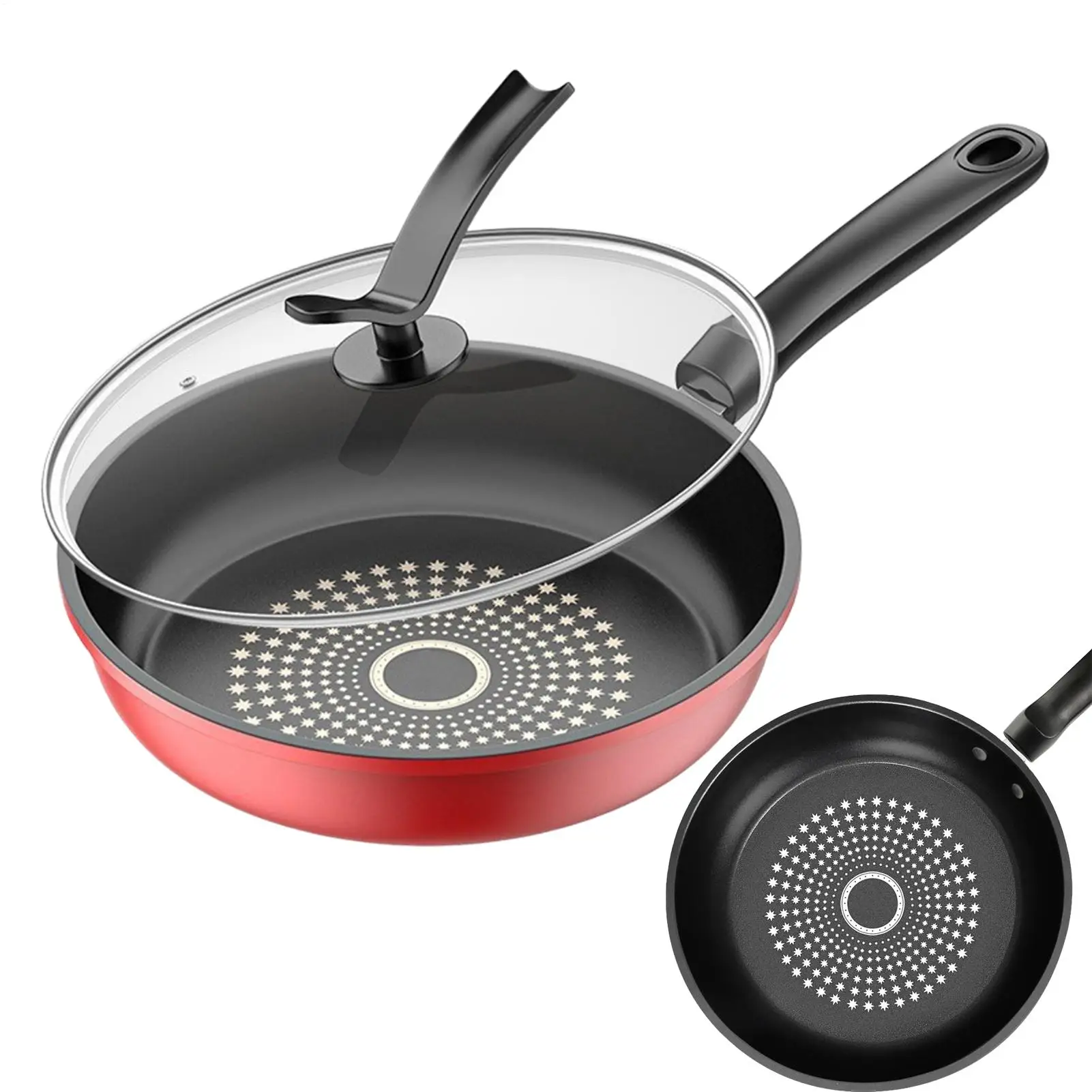

Nonstick Steak Frying Pan Induction Nonstick Frying Pan With Lid Ergonomic Cooking Skillet Kitchen Tool For Breakfast Pancake