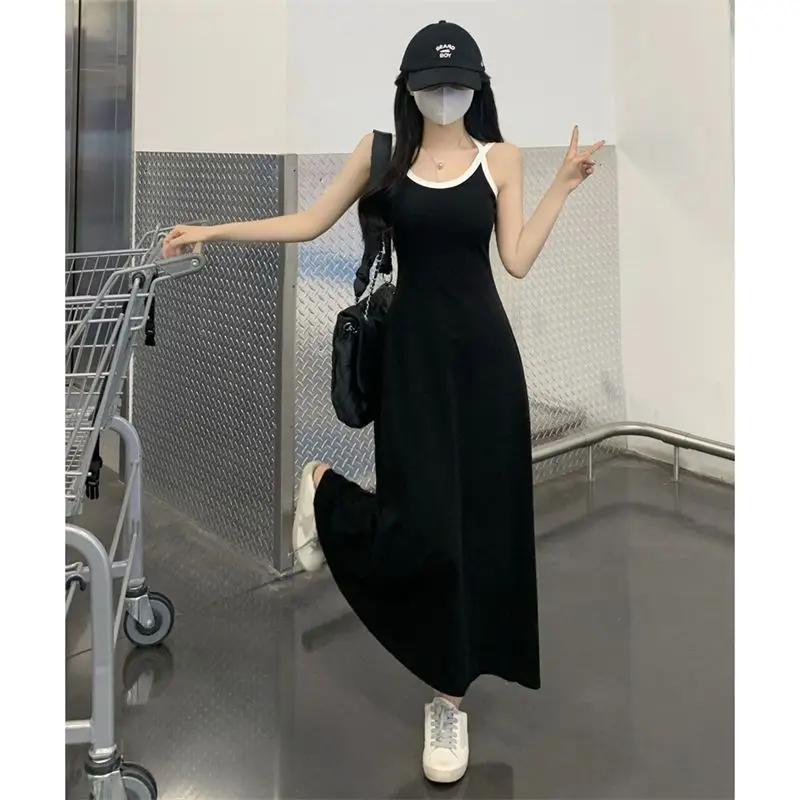 

Sexy Black Dress Women Summer Chic Bodycon Maxi Dress Hottie Patchwork Tunic Classic Free Shipping