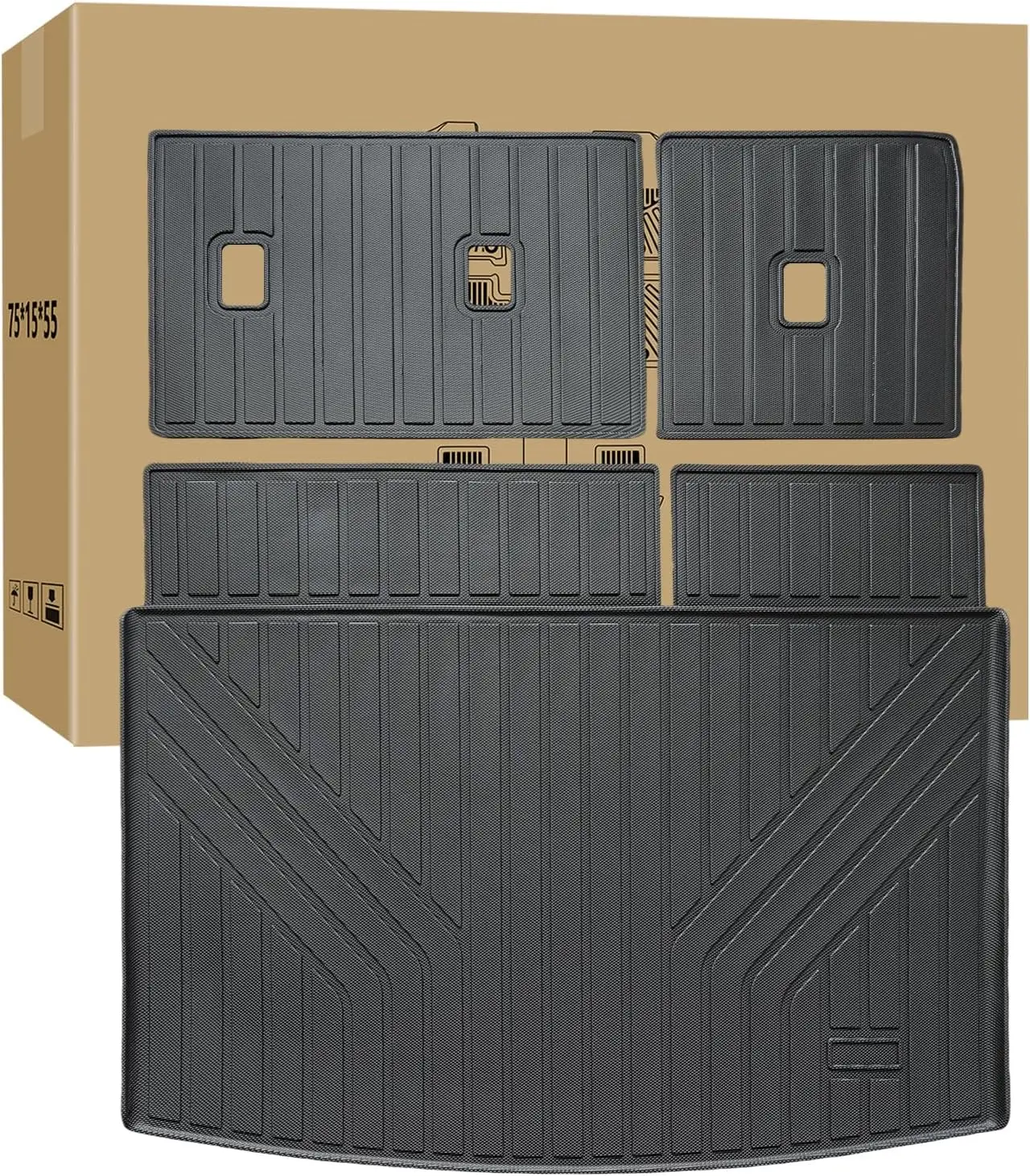 

Universal SUV Cargo Liner with Backrest Mat - All Weather Trunk Protector for Large Vehicles 2018-2024