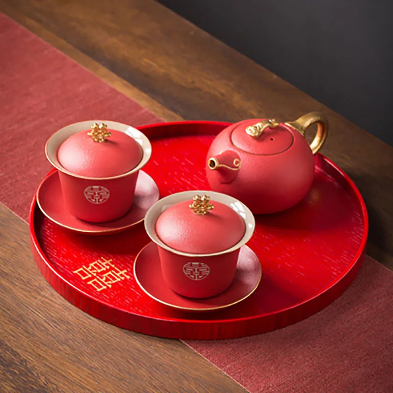 

Набор свадебных чашек для чая, черный чайник, три миски Talent, покрывающие свадебные принадлежности