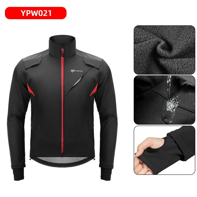 ROCKBROS Winter Wärmer Fahrrad Jacken Winddicht Thermo Fleece Bike Tops Mantel Männer Frauen MTB Straße Sport Radfahren Trikots Jacke
