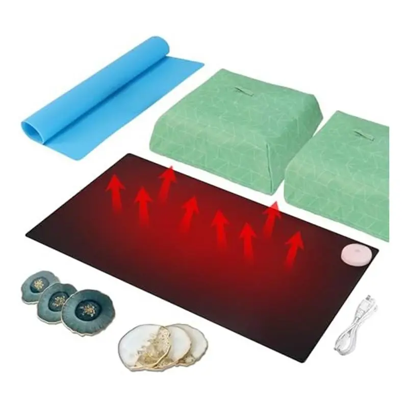 

AEE8-Resin Heating Pad, Fast Resin Curing Machine With Timer And Lid, 4 Hours Auto Shut Off Drying Pad For DIY Epoxy Resin