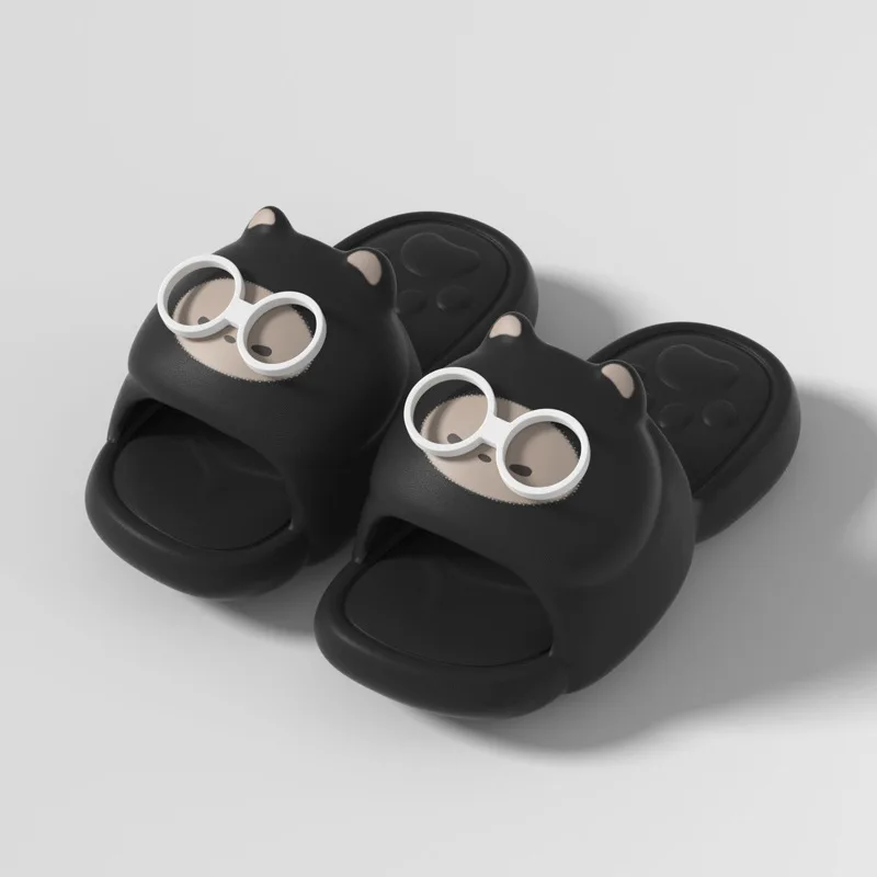 EVA Platform Slippers Vertical View - Cute Cartoon Indoor Outdoor Beach Slides with Soft Non-Slip Sole