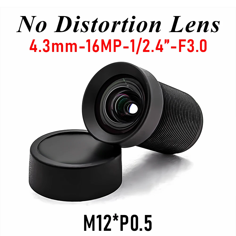 16MP 4.3mm M12 Lens No Distortion 1/2.4 Inch F3.0 with 650nm IR Filter Professional Machine Vision Security CCTV Camera Lenses