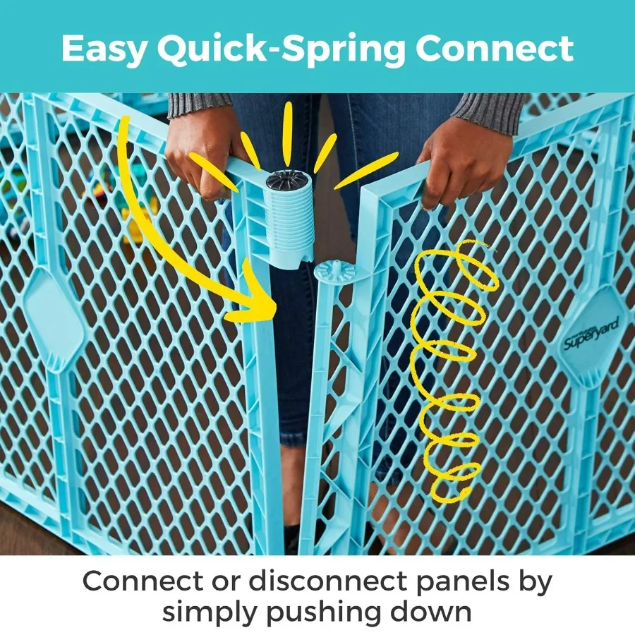 Patio de juegos para bebés Superyard: parque infantil independiente de 6 paneles para uso en interiores o exteriores que incluye hasta 18,5 pies cuadrados y 26 pulgadas
