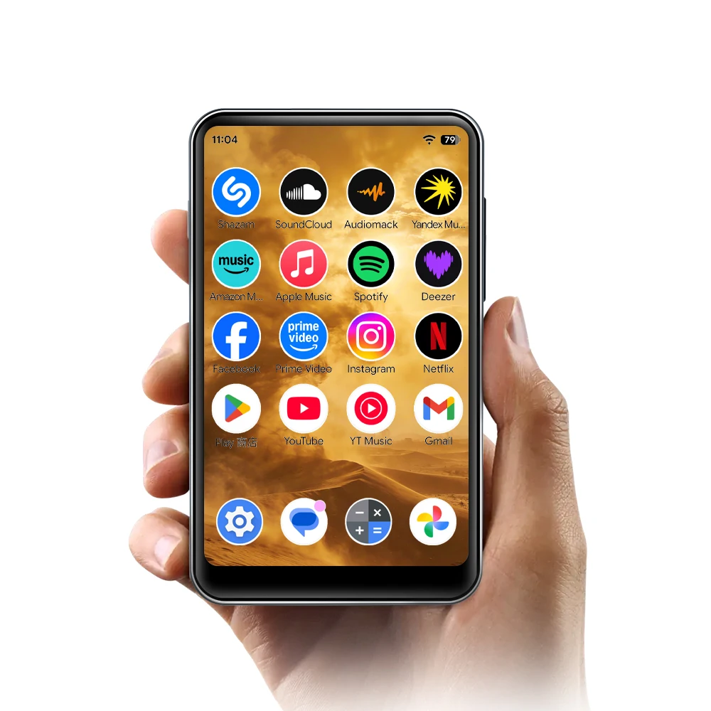 

Namue 4 "1080p WiFi MP3/MP4 player Android 13 4GB RAM Google Play Bluetooth student music device Spotify,Pandora,Apple Music,64g