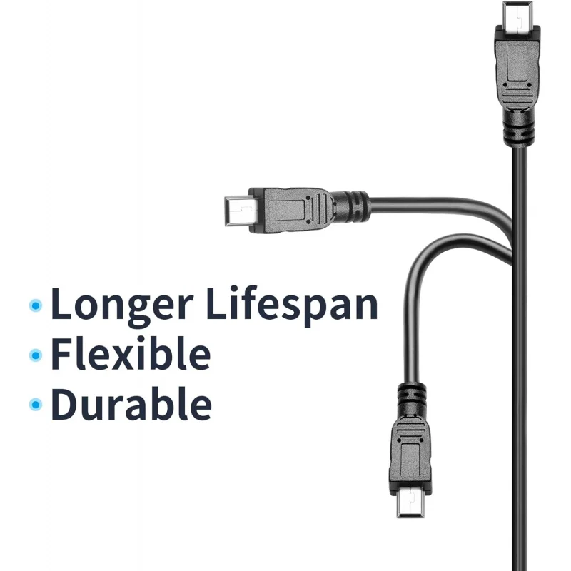 Replacement mini USB data cord for Texas Instruments TI-84 plus ce, TI 84 plus C Silver Edition, TI Nspire CX charging cable