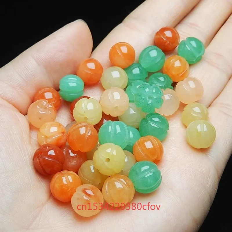 

10pc Natural Colourful Pumpkin Beads DIY Bracelet Earring Charm Jadeite Jewellery Fashion Accessories Amulet Gifts Women Men