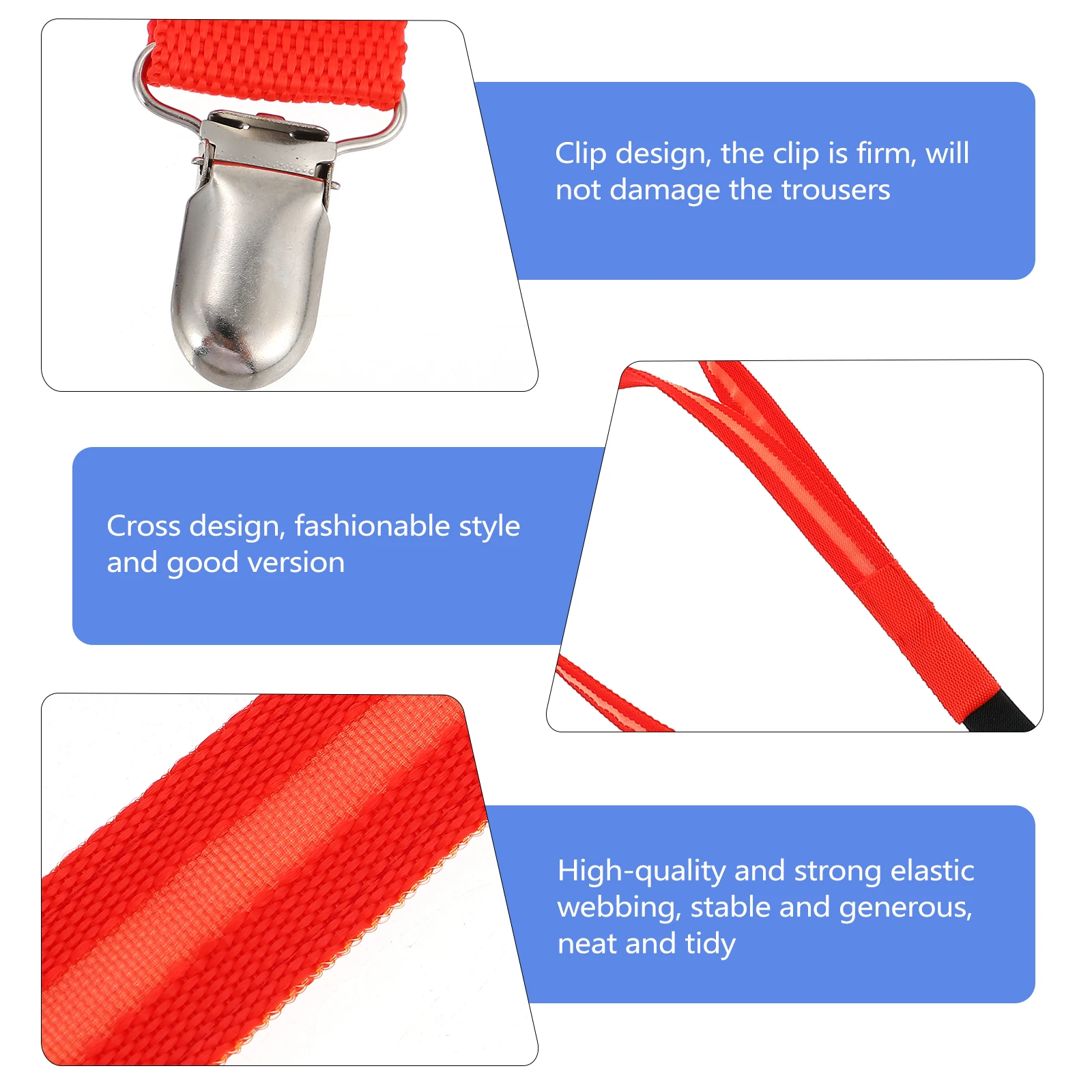 

Luminous Suspenders Trouser Braces Side Clip for Men Accessories Tuxedo Mens Light up Straps LED Shine on