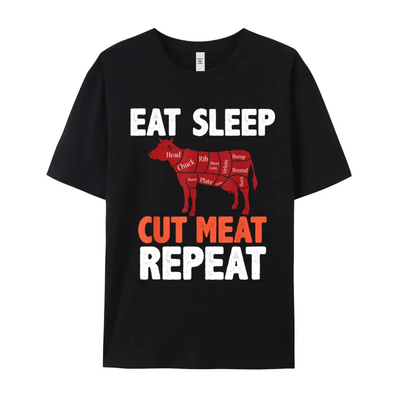 Female Discount Normal Tops & Tees O Neck NEW YEAR DAY Pure Cotton T-Shirt Printed Short Sleeve EAT S EEP CUT MEAT Tops Tees