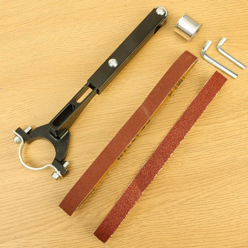 อุปกรณ์เสริมเครื่องขัดสายพานสำหรับเครื่องเจียร อะแดปเตอร์สายพานขัดสำหรับจุดเชื่อม 100/115/125 มม. อุปกรณ์ขัดเงาและเจียร