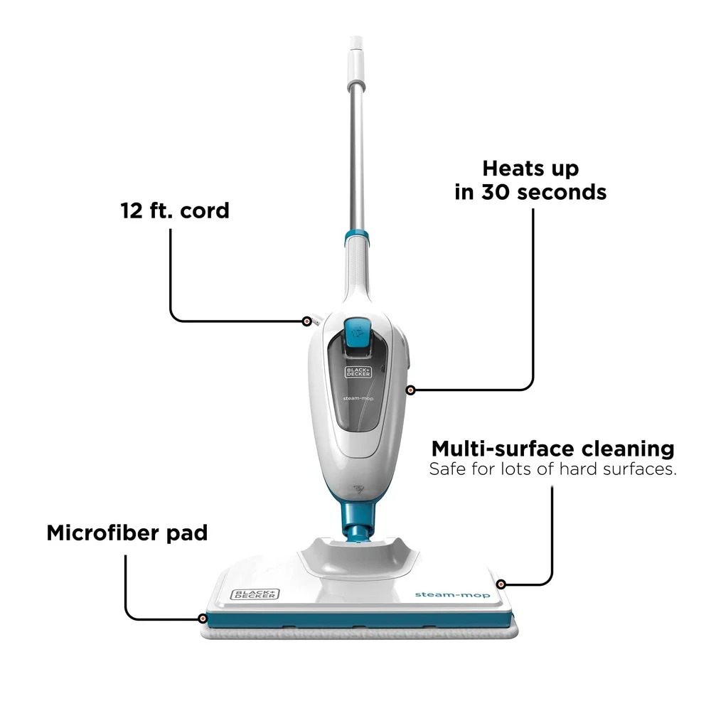 Powerful Steam Mop with Adjustable Settings Swiveling Mop Head Quick Heat Up Efficient Cleaning on All Sealed Surfaces