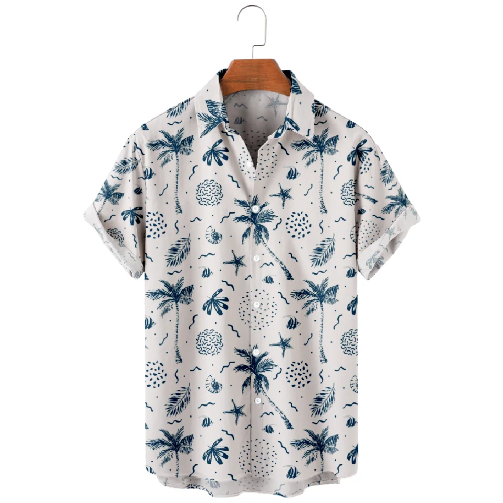 Casual Shirts Voor Mannen Skelet Death God Print Shirts Met Korte Mouwen Zomer Strandvakantie Tops Ademend