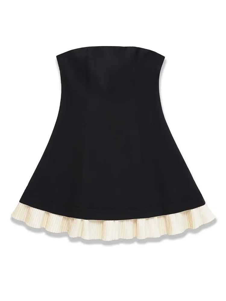 

HH женское летнее модное черное платье трапециевидной формы без бретелек на молнии, женское темпераментное сексуальное вечернее мини-платье с открытой спиной