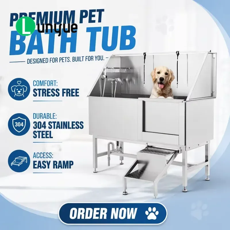 New 304 Stainless Steel Eco Friendly Luxury Pet Grooming Tub For Cats Premium Bathing Station Durable Easy Clean Home Use