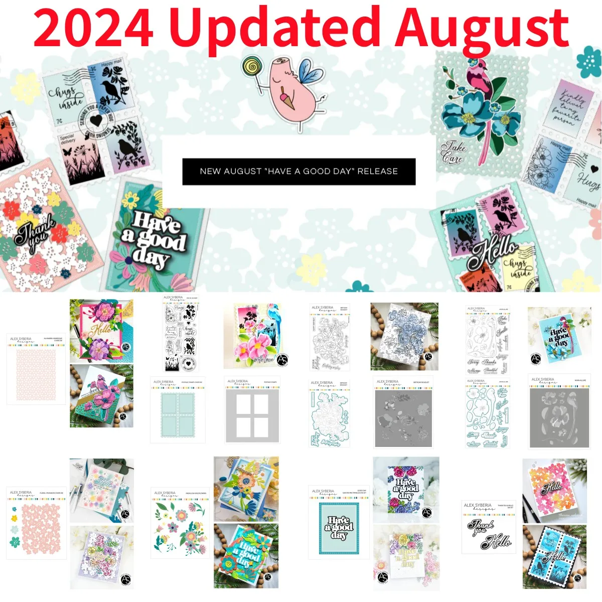 

New Postage Flower Background Frame Pig Clear Stamps Metal Cutting Dies for DIY Scrapbook Paper Card Album Craft Decoration