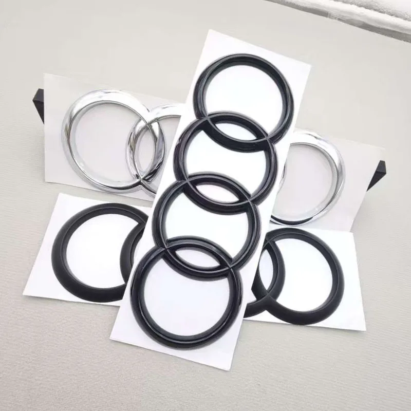 1 قطعة 192 مللي متر 4 خواتم ABS كروم الأسود سيارة جذع شارة شعار مائي شعار ملصق اكسسوارات لأودي A1 A3 A5 A4 S3 S4 TT RS3 RS5