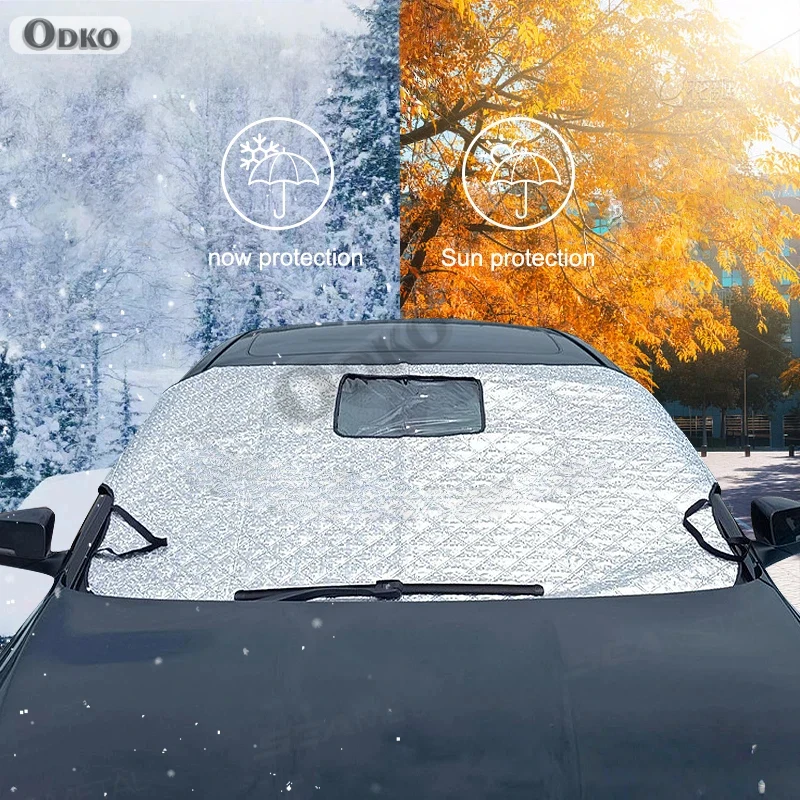 

Защитный чехол для лобового стекла автомобиля от снега с отверстием для видеорегистратора, зимняя накидка на переднее стекло, водонепроницаемая и ветрозащитная защита